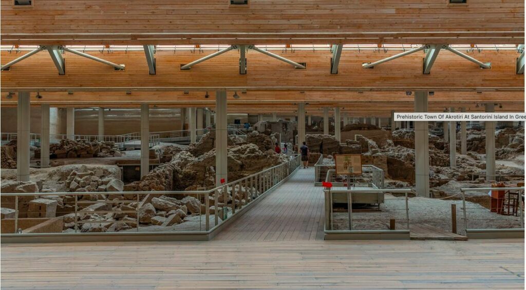 Called ‘the Pompeii of the Aegea, Akrotiri’s urbanity was advanced; it leaves a mystery of how its people survived a massive volcanic eruption.