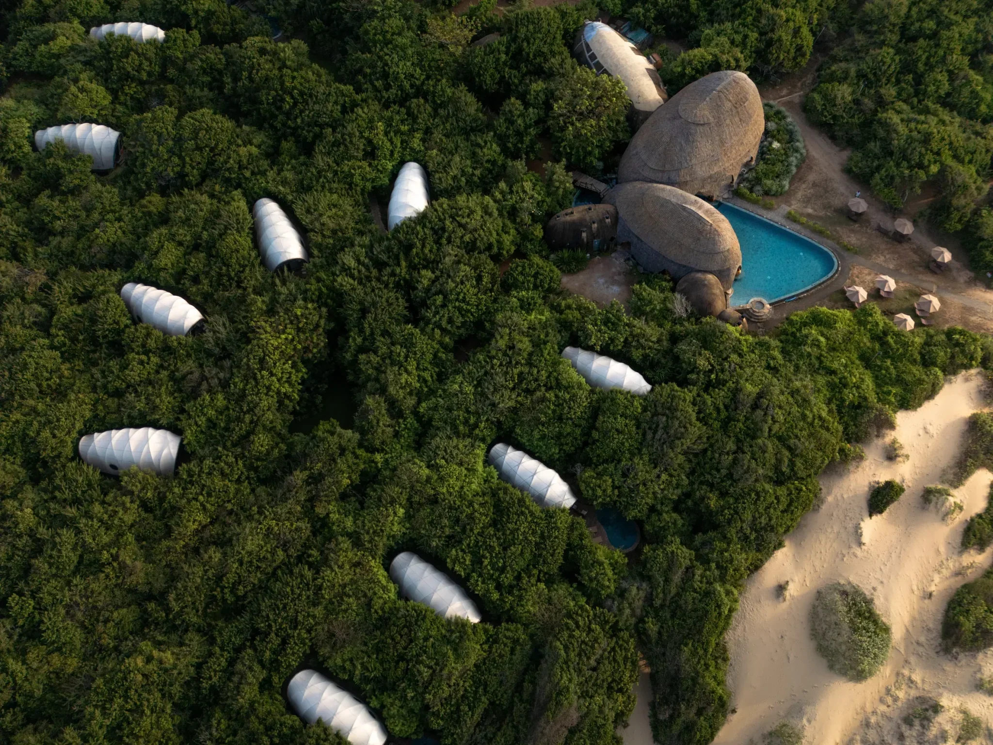 Twenty luxurious tents, each raised on teak platforms, are laid out to maximize privacy and views. The interiors are airy. You feel cocooned and immersed in the wild at the same time.