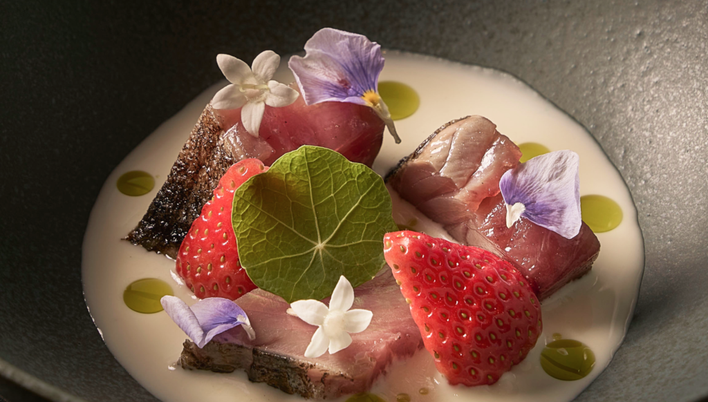 Iñaki offers Basque-style grill and wood-fired dishes with Osaka skyline views.